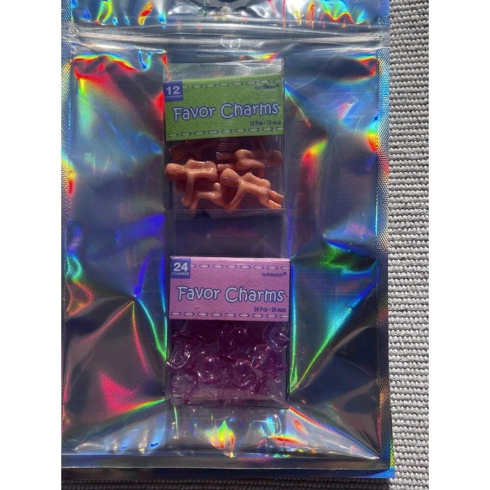 Amscan Baby Shower Favor Charms Lot Pacifiers & Babies 36 Pc New